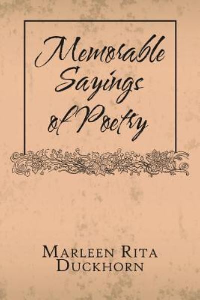 Cover for Marleen Rita Duckhorn · Memorable Sayings of Poetry (Paperback Book) (2018)