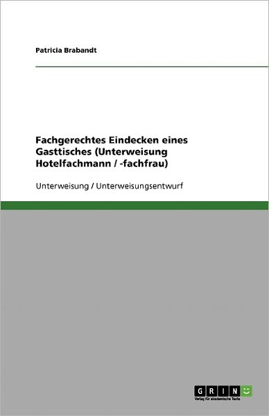 Cover for Brabandt · Fachgerechtes Eindecken eines (Book) [German edition] (2013)