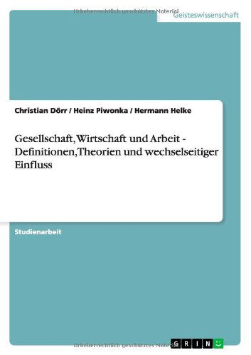 Cover for Christian D Rr · Gesellschaft, Wirtschaft und Arbeit - D (Book) [German edition] (2011)
