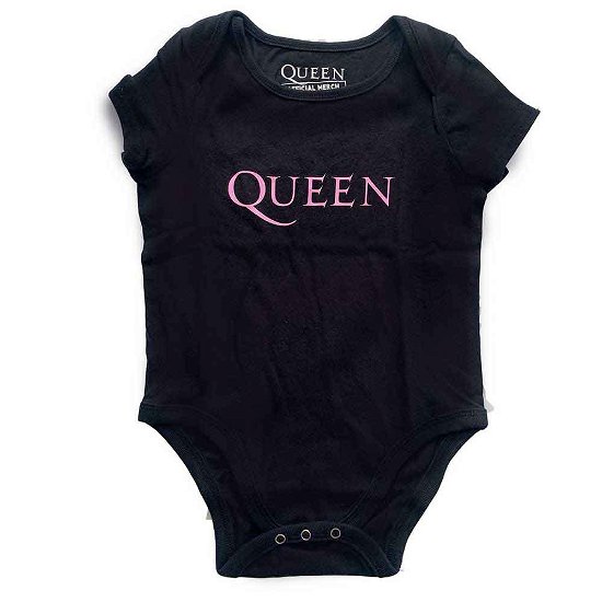 Cover for Queen · Queen Kids Baby Grow: Pink Logo (18-24 Months) (Bekleidung) [size 1-2yrs] [Black - Kids edition]