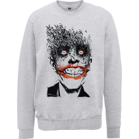 DC Comics Unisex Sweatshirt: Batman Joker Face of Bats - DC Comics - Mercancía - Brands In Ltd - 5057245255493 - 