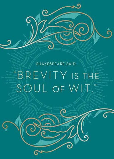 William Shakespeare Brevity Embellished Card - WS Card - Insight Editions - Books - Insight Editions - 9781682986493 - August 4, 2020