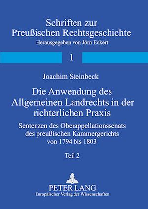 Cover for Internationaler Verlag Der Wissenschaften Peter Lang Gmbh · Die Anwendung Des Allgemeinen Landrechts in Der Richterlichen Praxis (Paperback Book) (2004)