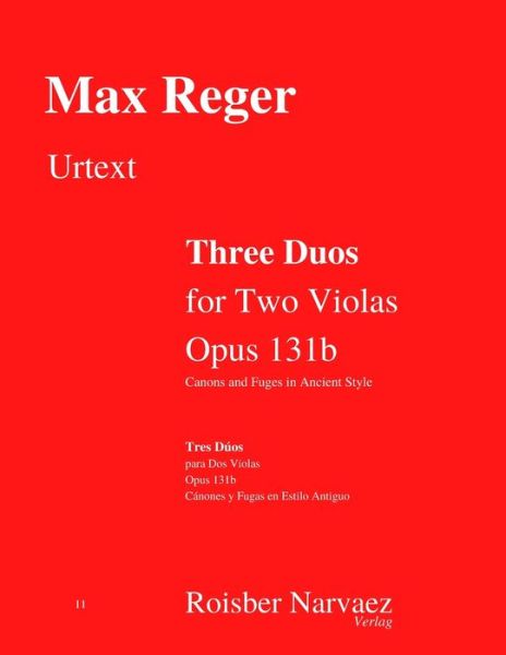 Cover for Max Reger · Three Duos for Two Violas in Ancient Style. Opus 131b (Pocketbok) (2021)