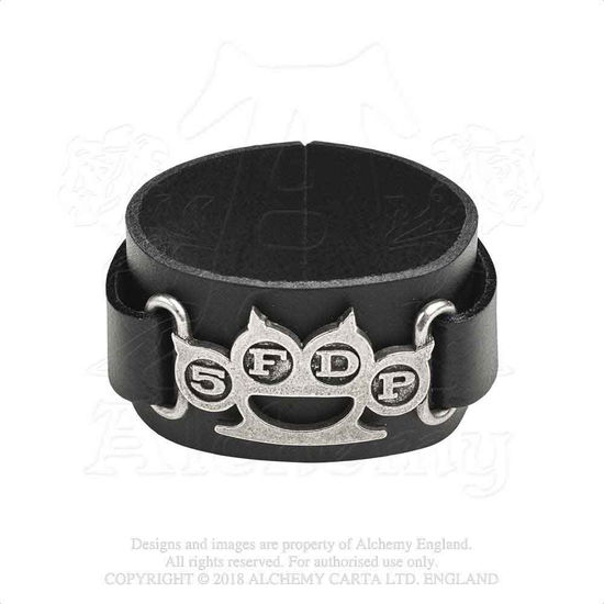 Five Finger Death Punch Leather Wrist Strap: Knuckle Duster - Five Finger Death Punch - Produtos - PHD - 0664427046494 - 7 de outubro de 2019