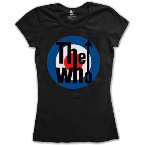 The Who Ladies T-Shirt: Target Classic (Black) - The Who - Produtos - Bravado - 5055295338494 - 28 de março de 2013