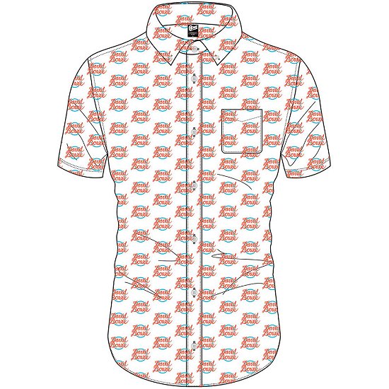 David Bowie Unisex Casual Shirt: Logo Pattern (All Over Print) - David Bowie - Marchandise -  - 5056368613494 - 