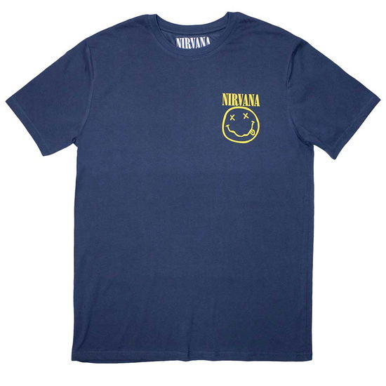 Nirvana Unisex T-Shirt: Mini Happy Face - Nirvana - Merchandise -  - 5056737264494 - July 16, 2024