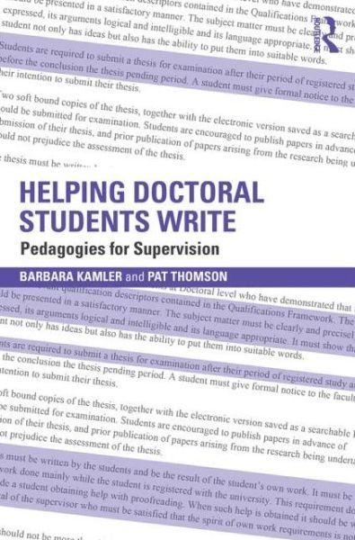 Cover for Kamler, Barbara (Deakin University, Australia) · Helping Doctoral Students Write: Pedagogies for supervision (Paperback Bog) (2014)