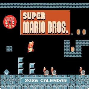 Cover for Nintendo · Super Mario Bros. 8-Bit Retro 2026 Wall Calendar + 6 Bonus Die-Cut Notecards (Book) (2025)