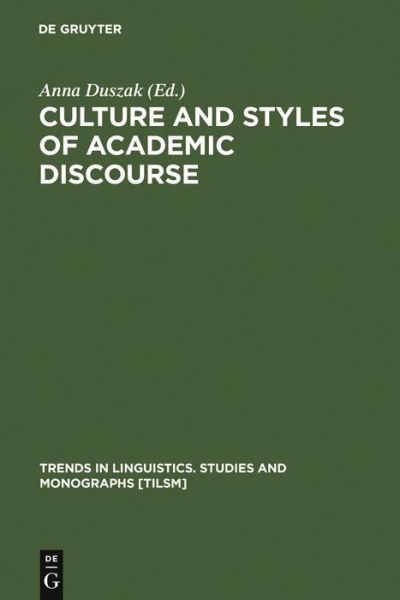 Cover for Anna Duszak · Culture a.Styles of Academic Discourse (Book) (1997)