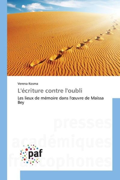 Cover for Kosma Verena · L'ecriture Contre L'oubli (Paperback Book) (2018)