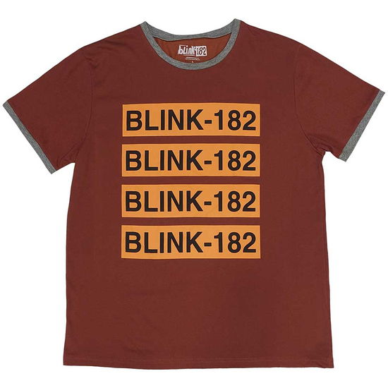 Blink-182 Unisex Ringer T-Shirt: Logo Repeat - Blink-182 - Merchandise -  - 5056737209495 - 