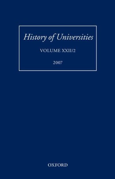 Cover for Mordechai Feingold · History of Universities: Volume XXII/2 - History of Universities Series (Gebundenes Buch) (2008)