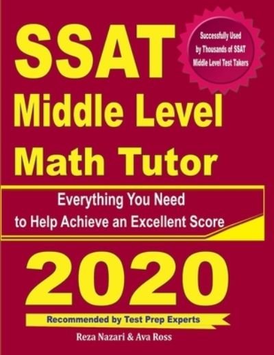 Cover for Ava Ross · SSAT Middle Level Math Tutor (Paperback Book) (2020)