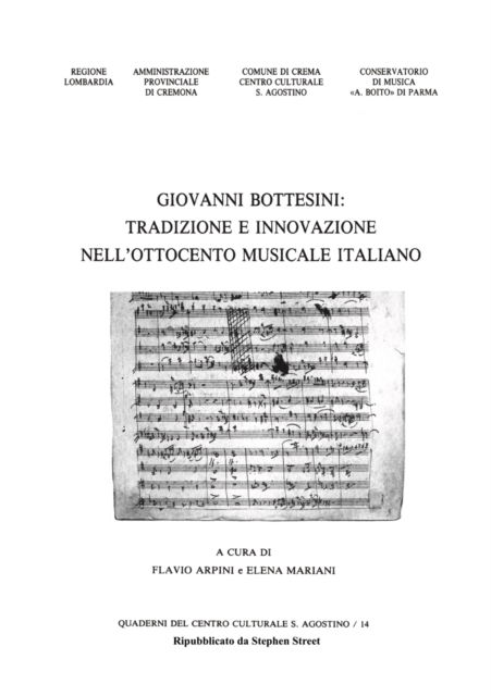 Cover for Flavio Arpini · Giovanni Bottesini - Tradizione e Innovazione Nell'ottocento Musicale Italiano (Paperback Book) (2020)