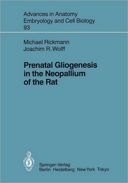 Prenatal Gliogenesis in the Neopallium of the Rat - Advances in Anatomy, Embryology and Cell Biology - Michael Rickmann - Bücher - Springer-Verlag Berlin and Heidelberg Gm - 9783540138495 - 1. Juni 1985
