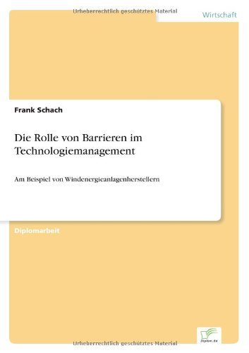 Cover for Frank Schach · Die Rolle Von Barrieren Im Technologiemanagement (Paperback Book) [German edition] (2001)