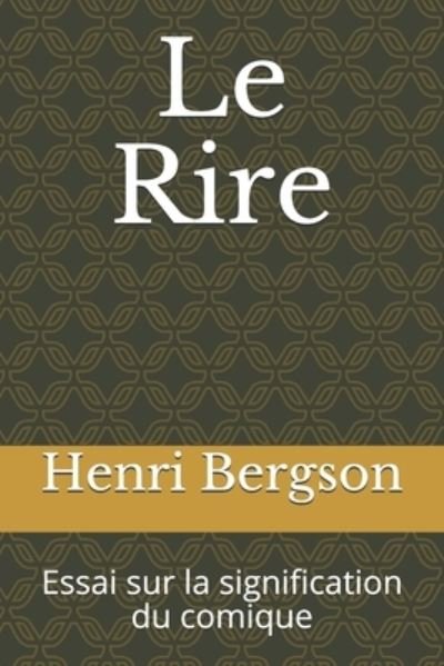 Cover for Henri Bergson · Le Rire (Paperback Book) (2021)