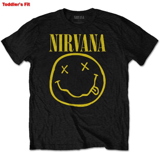 Cover for Nirvana · Nirvana Kids Toddler T-Shirt: Yellow Happy Face (18 Months) (T-shirt) [size 1-2yrs] [Black - Kids edition]