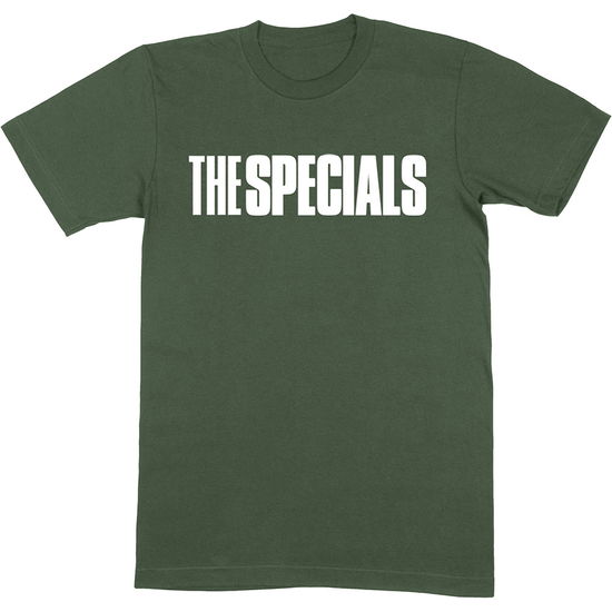 The Specials Unisex T-Shirt: Solid Logo (Military Green) - Specials - The - Merchandise -  - 5056368680496 - June 23, 2021