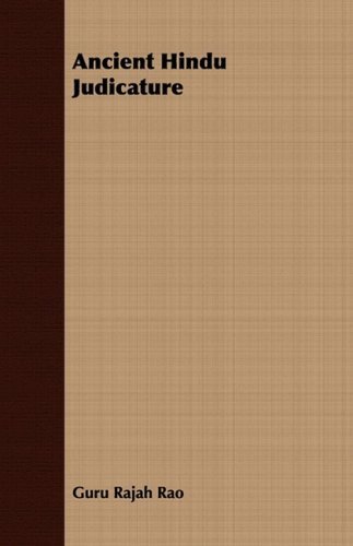 Cover for Guru Rajah Rao · Ancient Hindu Judicature (Paperback Book) (2008)