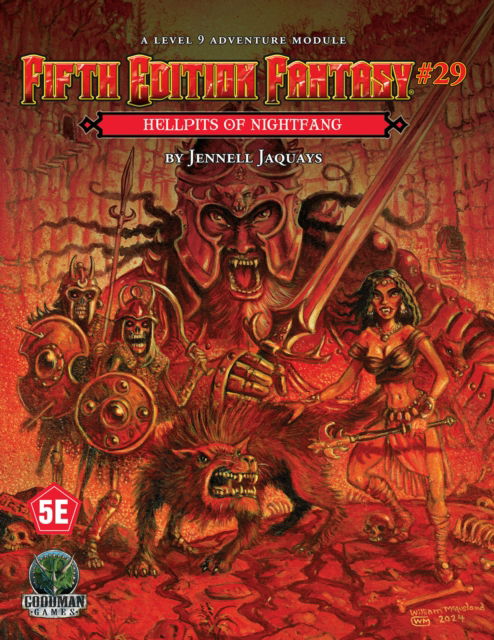 Fifth Edition Fantasy #28: Hellpits of Nightfang (5E) - FIFTH ED FANTASY - Jennell Jaquays - Książki - Goodman Games - 9781961756496 - 18 lutego 2025