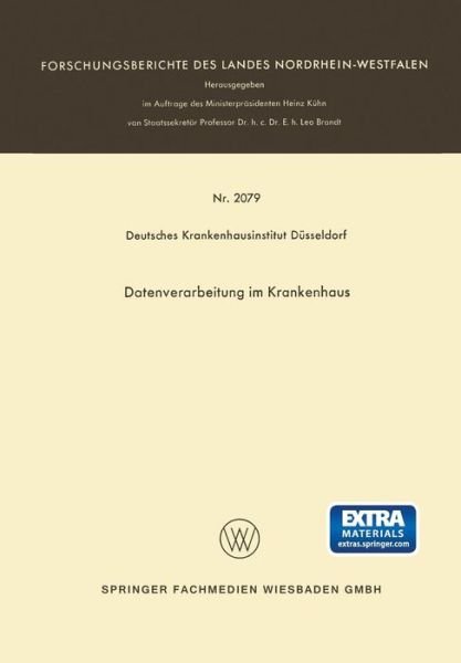 Cover for Deutsches Krankenhausinstitut Dusseldorf Deutsches Krankenhausinstitut Dusseldorf · Datenverarbeitung Im Krankenhaus - Forschungsberichte Des Landes Nordrhein-Westfalen (Taschenbuch) [1970 edition] (1970)