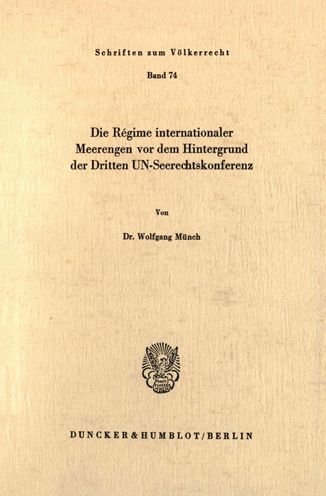 Cover for Münch · Die Régime internationaler Meeren (Bog) (1982)