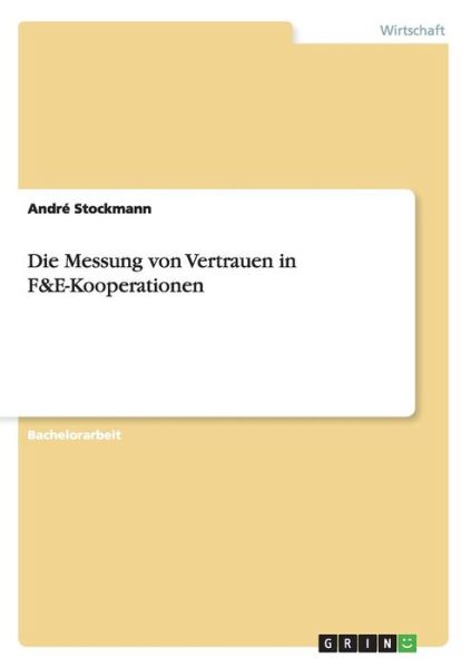 Cover for Stockmann · Die Messung von Vertrauen in (Book) [German edition] (2013)