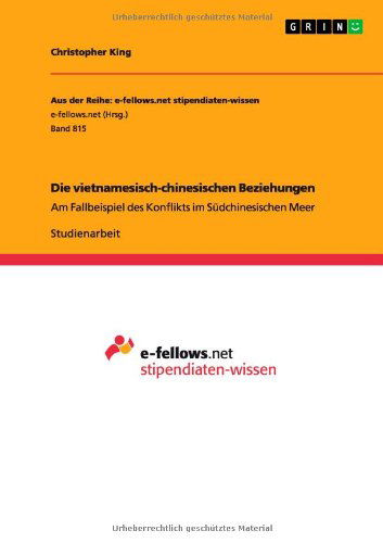 Cover for Christopher King · Die Vietnamesisch-chinesischen Beziehungen (Paperback Book) [German edition] (2013)