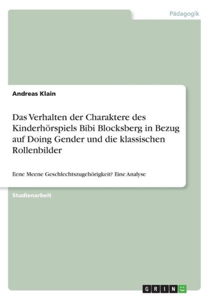 Cover for Klain · Das Verhalten der Charaktere des (Book)