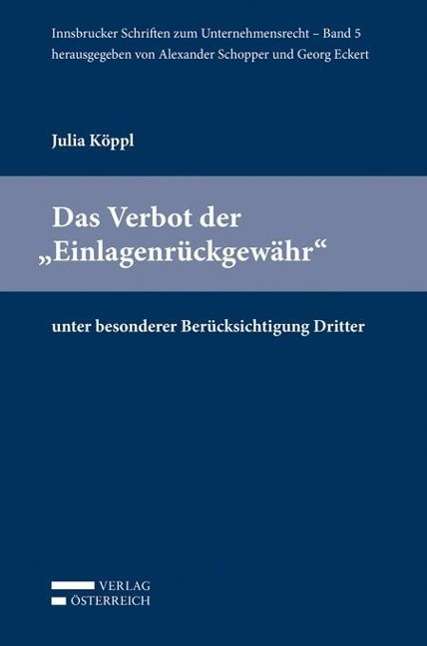 Cover for Köppl · Das Verbot der &quot;Einlagenrückgewäh (Book)