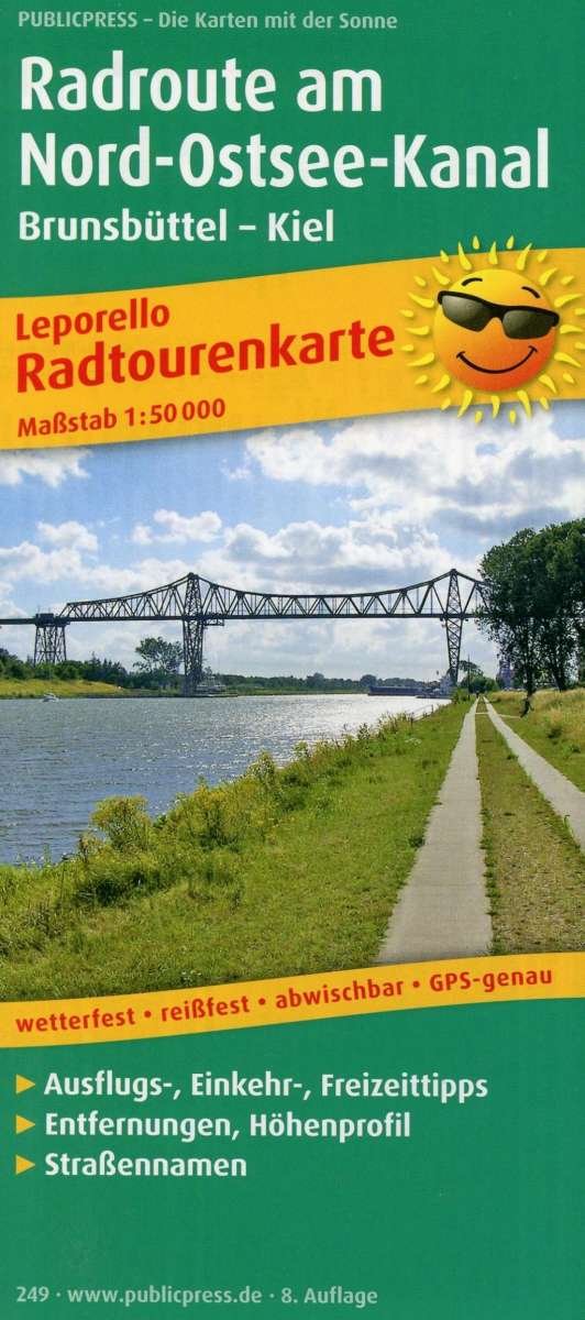 Cover for Publicpress · Cycle route along the Kiel Canal, cycle tour map 1:50,000 (Kort) (2017)