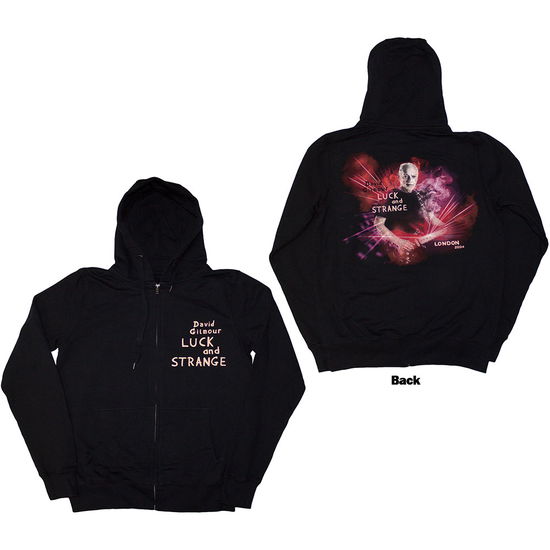 David Gilmour Unisex Pullover Hoodie: Luck & Strange London (Black) (Back Print & Ex-Tour) - David Gilmour - Produtos - - 5056821087497 - 9 de janeiro de 2025