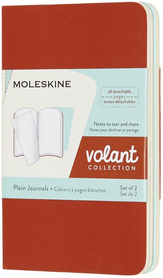 Cover for Moleskine · Moleskine Volant Journals XS Plain Coral Orange Aqua.Blue (Skrivemateriell) (2018)