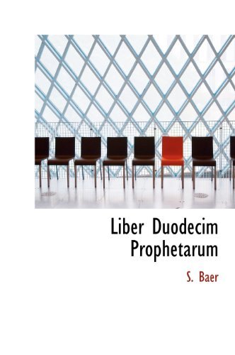 Liber Duodecim Prophetarum - S. Baer - Livres - BiblioLife - 9781140150497 - 6 avril 2010