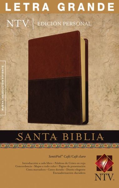 Cover for Tyndale · Santa Biblia NTV, Edicion personal, letra grande (Leather Book) [Large type / large print edition] [Brown/Dark Brown Imitation] (2014)