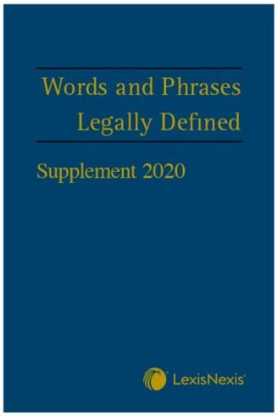 Cover for David Hay · Words and Phrases Legally Defined 2020 Supplement (Pocketbok) (2020)