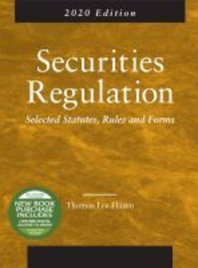 Cover for Thomas Lee Hazen · Securities Regulation, Selected Statutes, Rules and Forms, 2020 Edition - Selected Statutes (Paperback Book) (2020)