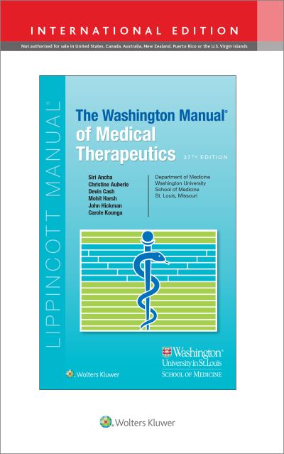 Cover for Siri Ancha · The Washington Manual of Medical Therapeutics (Paperback Book) [Thirty-Seventh, International edition] (2022)