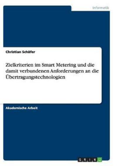 Cover for Schäfer · Zielkriterien im Smart Metering (Book) (2017)