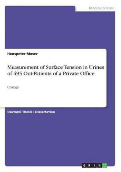 Cover for Moser · Measurement of Surface Tension in (Book) (2017)