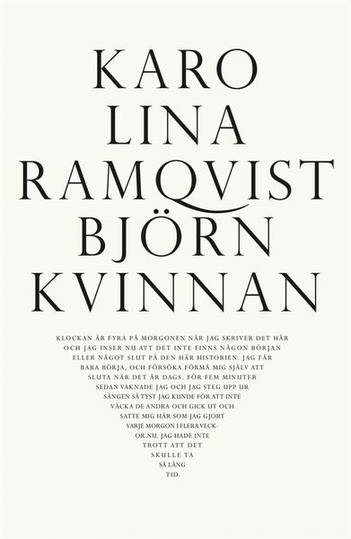 Cover for Karolina Ramqvist · Björnkvinnan (Bound Book) (2019)