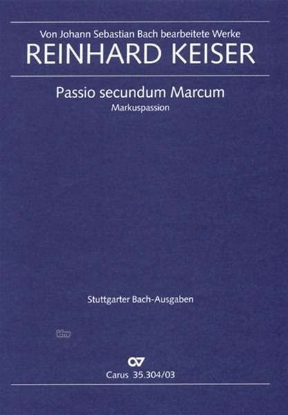 Cover for JS Bach · Markuspassion,KA.CV35.304/03 (Book)