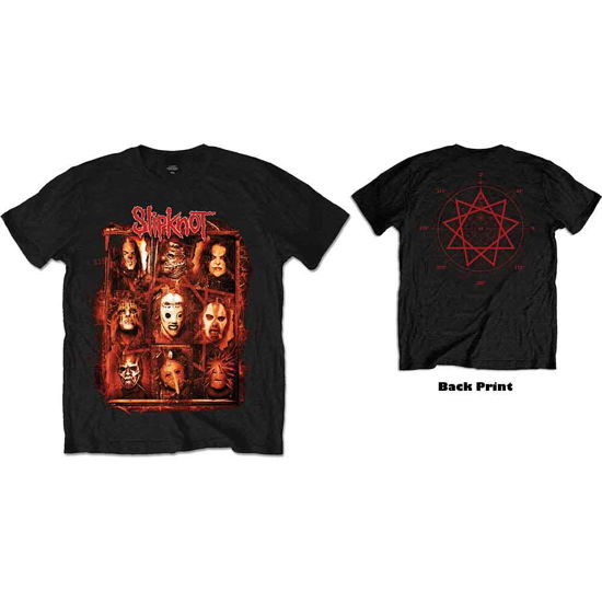 Slipknot Unisex T-Shirt: Rusty Face (Back Print) - Slipknot - Produtos - ROFF - 5023209631498 - 19 de janeiro de 2015