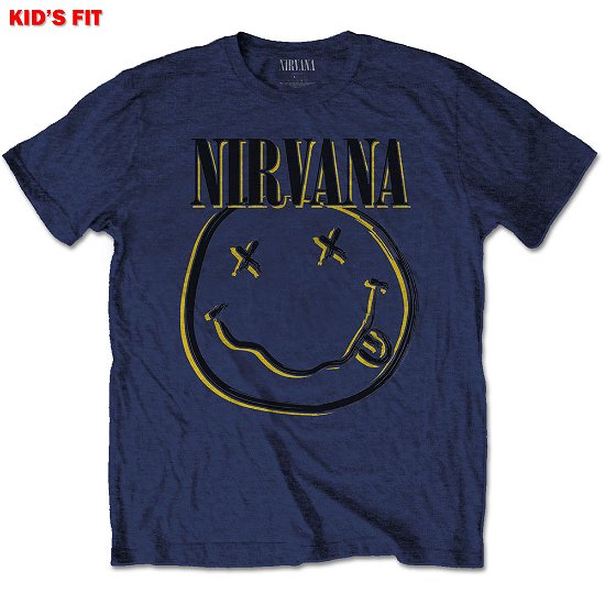 Cover for Nirvana · Nirvana Kids T-Shirt: Inverse Happy Face (3-4 Years) (T-shirt) [size 3-4yrs] [Blue - Kids edition]