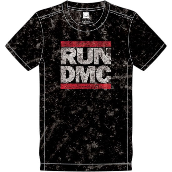 Cover for Run DMC · Run DMC Unisex T-Shirt: Logo (Wash Collection) (T-shirt) [size L] [Black - Unisex edition]
