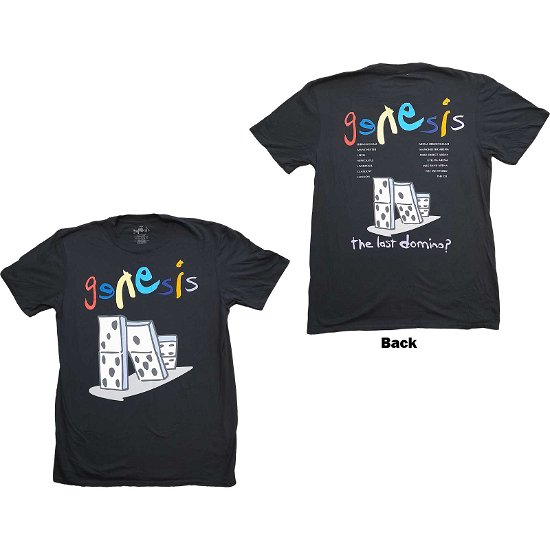 Genesis Unisex T-Shirt: The Last Domino? (Ex-Tour & Back Print) - Genesis - Merchandise -  - 5056561045498 - 