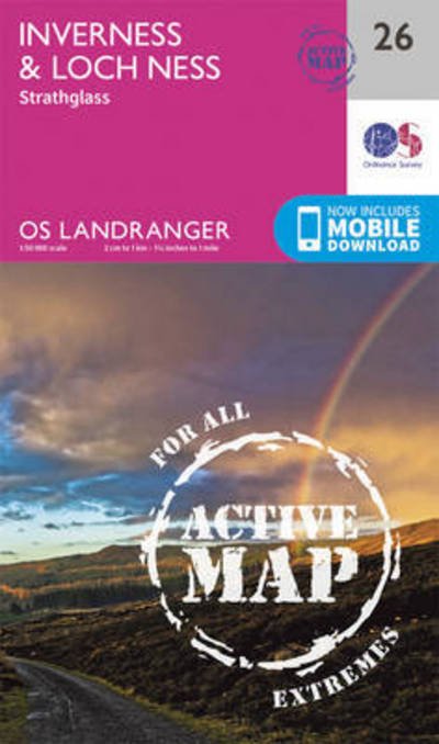 Cover for Ordnance Survey · Inverness &amp; Loch Ness, Strathglass - OS Landranger Active Map (Kort) [February 2016 edition] (2016)